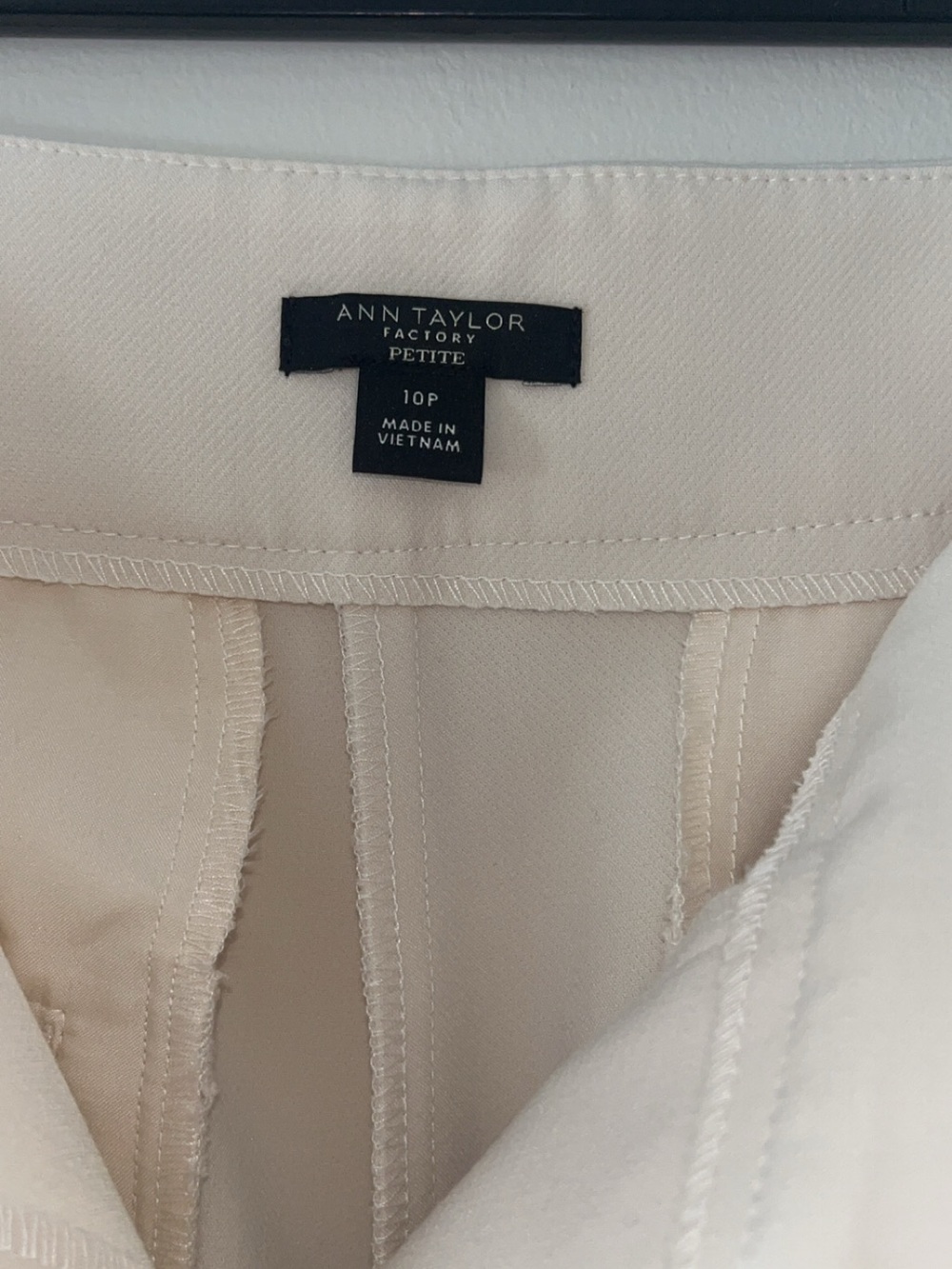 Ann Taylor Petite Ivory Cropped Dress Pants - Picture 3 of 3